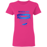 Bible Verses Ladies' 5.3 oz. T-Shirt - "Psalm 61:2" Design 13 - Meditate Healing Christian Store
