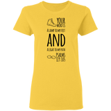 Bible Verse Ladies' 5.3 oz. T-Shirt - "Psalm 119:105" Design 20 (Black Font) - Meditate Healing Christian Store