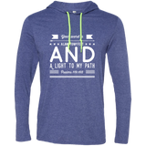 Bible Verse Men Long Sleeve T-Shirt Hoodie - "Psalm 119:105" Design 14 (White Font) - Meditate Healing Christian Store