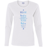 Bible Verse Ladies' Cotton Long Sleeve T-Shirt - "Psalms 61:2" Design 3 - Meditate Healing Christian Store