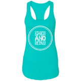 Bible Verse Ladies Ideal Racerback Tank - "Psalm 119:105" Design 8 (White Font) - Meditate Healing Christian Store