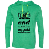 Bible Verse Men Long Sleeve T-Shirt Hoodie - "Psalm 119:105" Design 17 (Black Font) - Meditate Healing Christian Store