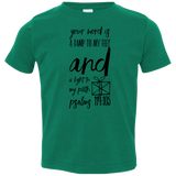 Bible Verse Toddler Jersey T-Shirt - "Psalm 119:105" Design 18 (Black Font) - Meditate Healing Christian Store