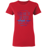 Bible Verses Ladies' 5.3 oz. T-Shirt - "Psalm 61:2" Design 7 - Meditate Healing Christian Store