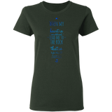 Bible Verses Ladies' 5.3 oz. T-Shirt - "Psalm 61:2" Design 3 - Meditate Healing Christian Store