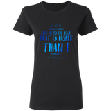 Bible Verses Ladies' 5.3 oz. T-Shirt - "Psalms 61:2" Design 11 - Meditate Healing Christian Store