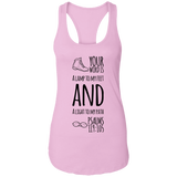 Bible Verses Ladies Ideal Racerback Tank - "Psalm 119:105" Design 20 (Black Font) - Meditate Healing Christian Store