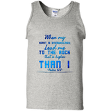 Bible Verse Men 100% Cotton Tank Top - "Psalm 61:2" Design 6 - Meditate Healing Christian Store