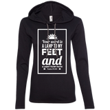 Bible Verse Ladies' Long Sleeve T-Shirt Hoodie - "Psalm 119:105" Design 2 (White Font) - Meditate Healing Christian Store