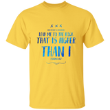 Bible Verse Men 5.3 oz. T-Shirt - "Psalm 61:2" Design 11 - Meditate Healing Christian Store