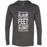 Bible Verse Men Long Sleeve T-Shirt Hoodie - "Psalm 119:105" Design 4 (White Font) - Meditate Healing Christian Store