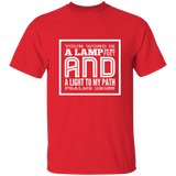 Bible Verse Men 5.3 oz. T-Shirt - "Psalm 119:105" Design 12 (White Font) - Meditate Healing Christian Store