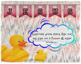 Hope Inspiring Kids Snuggly Blanket - God Has Great Plans For Me ~Jeremiah 29:11~ (Design: Ducks)