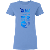 Bible Verses Ladies' 5.3 oz. T-Shirt - "Psalm 61:2" Design 9 - Meditate Healing Christian Store