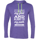 Bible Verse Men Long Sleeve T-Shirt Hoodie - "Psalm 119:105" Design 15 (White Font) - Meditate Healing Christian Store