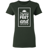 Bible Verse Ladies' 5.3 oz. T-Shirt - "Psalm 119:105" Design 2 (White Font) - Meditate Healing Christian Store