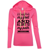 Bible Verse Ladies' Long Sleeve T-Shirt Hoodie - "Psalm 119:105" Design 15 (Black Font) - Meditate Healing Christian Store