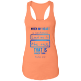 Bible Verses Ladies Ideal Racerback Tank - "Psalm 61:2" Design 5 - Meditate Healing Christian Store