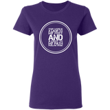 Bible Verse Ladies' 5.3 oz. T-Shirt - "Psalm 119:105" Design 8 (White Font) - Meditate Healing Christian Store