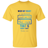 Bible Verse Men 5.3 oz. T-Shirt - "Psalm 61:2" Design 5 - Meditate Healing Christian Store