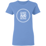 Bible Verse Ladies' 5.3 oz. T-Shirt - "Psalm 119:105" Design 8 (White Font) - Meditate Healing Christian Store