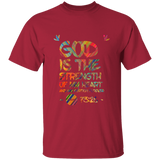 Bible Verse Men 5.3 oz. T-Shirt - "Psalm 73:26" Design 7 - Meditate Healing Christian Store