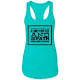 Bible Verses Ladies Ideal Racerback Tank - "Psalm 119:105" Design 13 (Black Font) - Meditate Healing Christian Store