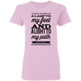 Bible Verse Ladies' 5.3 oz. T-Shirt - "Psalm 119:105" Design 15 (Black Font) - Meditate Healing Christian Store