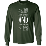 Bible Verse Long Shirt Ultra Cotton T-Shirt - "Psalm 119:105" Design 20 (White Font) - Meditate Healing Christian Store