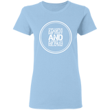 Bible Verse Ladies' 5.3 oz. T-Shirt - "Psalm 119:105" Design 8 (White Font) - Meditate Healing Christian Store