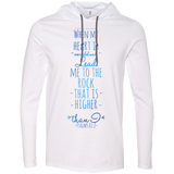 Bible Verse Men Long Sleeve T-Shirt Hoodie - "Psalm 61:2" Design 2 - Meditate Healing Christian Store