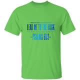 Bible Verse Men 5.3 oz. T-Shirt - "Psalm 61:2" Design 4 - Meditate Healing Christian Store