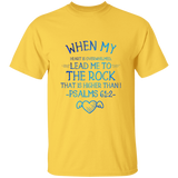 Bible Verse Men 5.3 oz. T-Shirt - "Psalm 61:2" Design 17 - Meditate Healing Christian Store