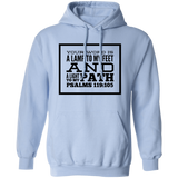 Bible Verse Men G185 Pullover Hoodie 8 oz. - Your Word Is Light To My Path ~Psalm 119:105~ Design 13