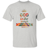 Bible Verse Men 5.3 oz. T-Shirt - "Psalm 73:26" Design 2 - Meditate Healing Christian Store