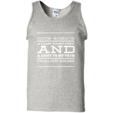 Bible Verse Men 100% Cotton Tank Top - "Psalm 119:105" Design 11 (White Font) - Meditate Healing Christian Store