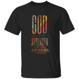 Bible Verse Men 5.3 oz. T-Shirt - "Psalm 73:26" Design 19 - Meditate Healing Christian Store