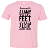 Bible Verse Toddler Jersey T-Shirt - "Psalm 119:105" Design 4 (Black Font) - Meditate Healing Christian Store