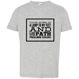 Bible Verse Toddler Jersey T-Shirt - "Psalm 119:105" Design 13 (Black Font) - Meditate Healing Christian Store