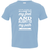 Bible Verse Toddler Jersey T-Shirt - "Psalm 119:105" Design 15 (White Font) - Meditate Healing Christian Store