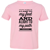 Bible Verse Toddler Jersey T-Shirt - "Psalm 119:105" Design 15 (Black Font) - Meditate Healing Christian Store