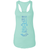 Bible Verses Ladies Ideal Racerback Tank - "Psalm 61:2" Design 2 - Meditate Healing Christian Store