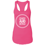 Bible Verse Ladies Ideal Racerback Tank - "Psalm 119:105" Design 8 (White Font) - Meditate Healing Christian Store