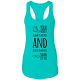 Bible Verses Ladies Ideal Racerback Tank - "Psalm 119:105" Design 20 (Black Font) - Meditate Healing Christian Store