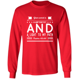 Bible Verse Long Shirt Ultra Cotton T-Shirt - "Psalm 119:105" Design 14 (White Font) - Meditate Healing Christian Store