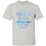 Bible Verse Men 5.3 oz. T-Shirt - "Psalm 61:2" Design 7 - Meditate Healing Christian Store