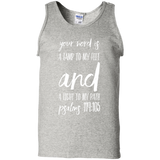 Bible Verse Men 100% Cotton Tank Top - "Psalm 119:105" Design 9 (White Font) - Meditate Healing Christian Store