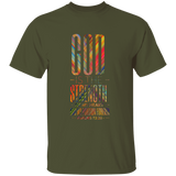 Bible Verse Men 5.3 oz. T-Shirt - "Psalm 73:26" Design 19 - Meditate Healing Christian Store