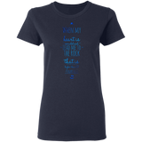 Bible Verses Ladies' 5.3 oz. T-Shirt - "Psalm 61:2" Design 3 - Meditate Healing Christian Store