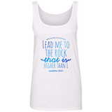 Bible Verses Ladies' 100% Ringspun Cotton Tank Top - "Psalm 61:2" Design 7 - Meditate Healing Christian Store